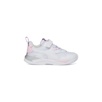 Sneakers bianche in similpelle e tessuto mesh con dettagli rosa e argento Puma X-Ray Lite Ac Inf, Brand, SKU s333500032, Immagine 0